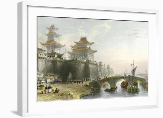 Peking West Gate-Thomas Allom-Framed Art Print