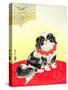 Pekingese Dog and Bush Warbler-Koson Ohara-Stretched Canvas