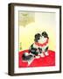 Pekingese Dog and Bush Warbler-Koson Ohara-Framed Giclee Print