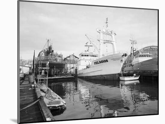 Pelagos Docked at Rowe Machine Works-Ray Krantz-Mounted Photographic Print