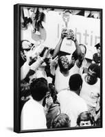 Pele in Triumph in Mexico City, June 21, 1970-null-Framed Photo