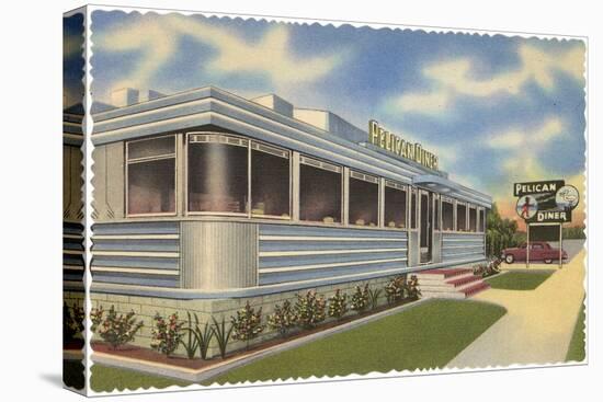 Pelican Diner, Retro-null-Stretched Canvas