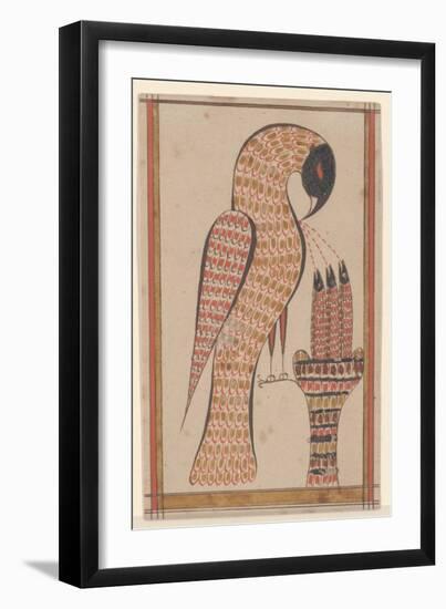 Pelican in its Piety, Fraktur Painting, C.1810-David Kulp-Framed Giclee Print