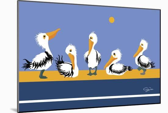 Pelican Parade-Cindy Wider-Mounted Giclee Print