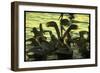 Pelicans in the Sunset at Key Biscayne, Florida-George Silk-Framed Photographic Print