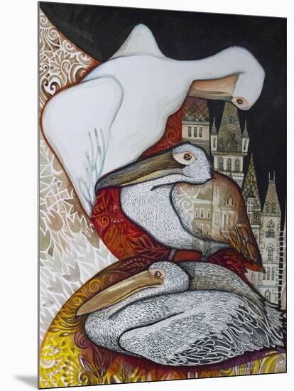Pelicans-Oxana Zaika-Mounted Giclee Print