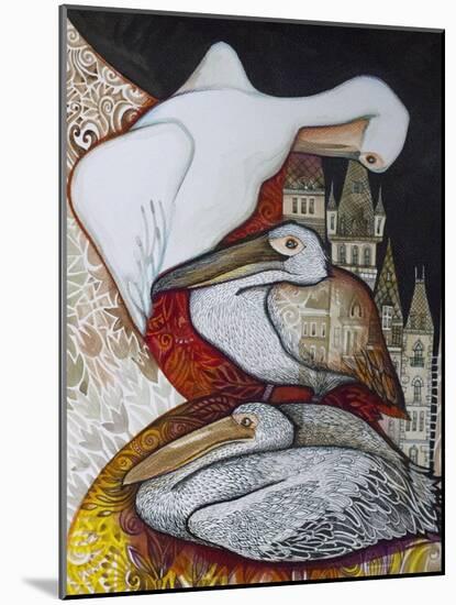 Pelicans-Oxana Zaika-Mounted Giclee Print