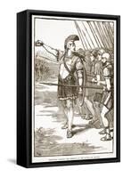 Pelopidas Leading the Thebans at the Battle of Leuctra (Litho)-English-Framed Stretched Canvas