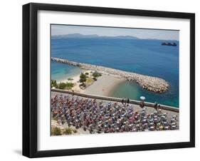 Peloton Along Mediterranean Sea, Third Stage of Tour de France, Marseille, July 7, 2009-null-Framed Photographic Print