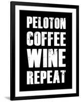 Peloton Coffee Wine Repeat-null-Framed Art Print