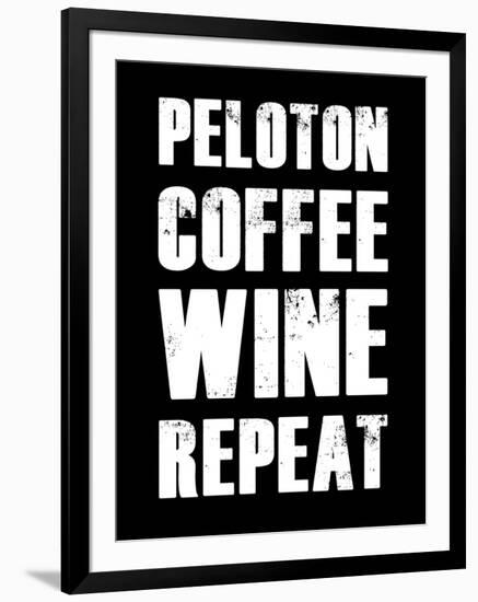 Peloton Coffee Wine Repeat-null-Framed Art Print