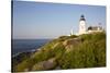 Pemaquid Light and Wild Roses, Pemaquid Point Peninsula, Near New Harbor, Maine, USA-Lynn M^ Stone-Stretched Canvas