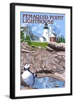 Pemaquid Lighthouse - Maine-Lantern Press-Framed Art Print