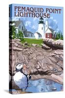 Pemaquid Lighthouse - Maine-Lantern Press-Stretched Canvas