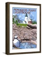 Pemaquid Lighthouse - Maine-Lantern Press-Framed Art Print