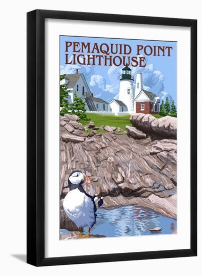 Pemaquid Lighthouse - Maine-Lantern Press-Framed Art Print