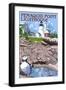 Pemaquid Lighthouse - Maine-Lantern Press-Framed Art Print