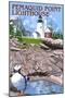 Pemaquid Lighthouse - Maine-Lantern Press-Mounted Art Print