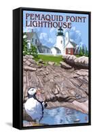 Pemaquid Lighthouse - Maine-Lantern Press-Framed Stretched Canvas