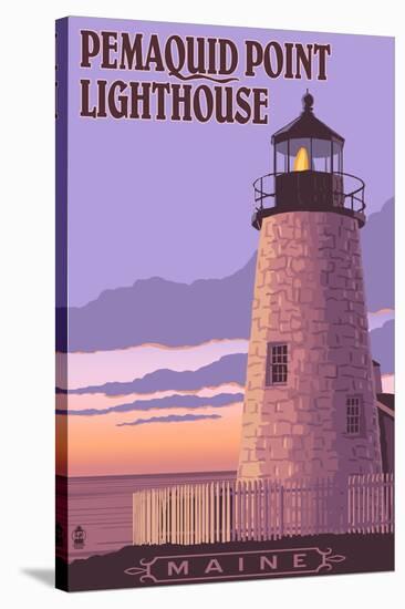 Pemaquid Lighthouse Sunset - Maine-Lantern Press-Stretched Canvas