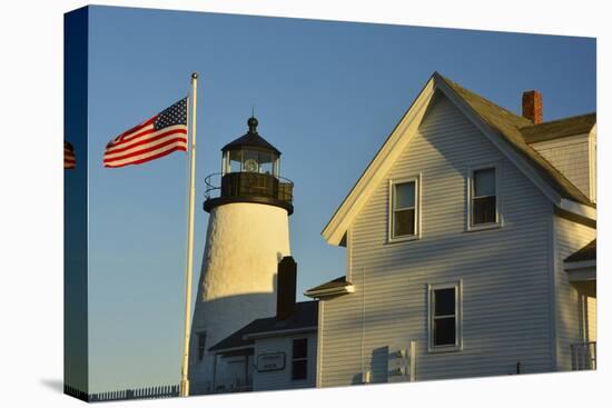 Pemaquid Point Lighthouse at sunset, Pemaquid Point SP, Maine, USA-Michel Hersen-Stretched Canvas