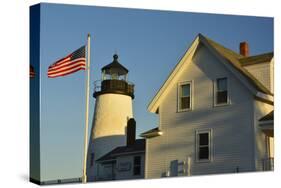 Pemaquid Point Lighthouse at sunset, Pemaquid Point SP, Maine, USA-Michel Hersen-Stretched Canvas