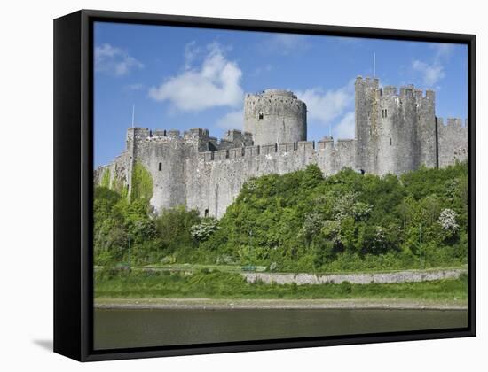 Pembroke Castle in Pembroke, Pembrokeshire, Wales, United Kingdom, Europe-David Clapp-Framed Stretched Canvas