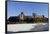 Pembroke Castle Wales in winter-Charles Bowman-Framed Stretched Canvas