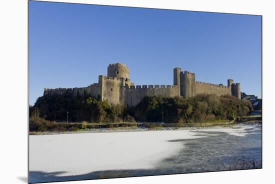 Pembroke Castle Wales in winter-Charles Bowman-Mounted Premium Photographic Print