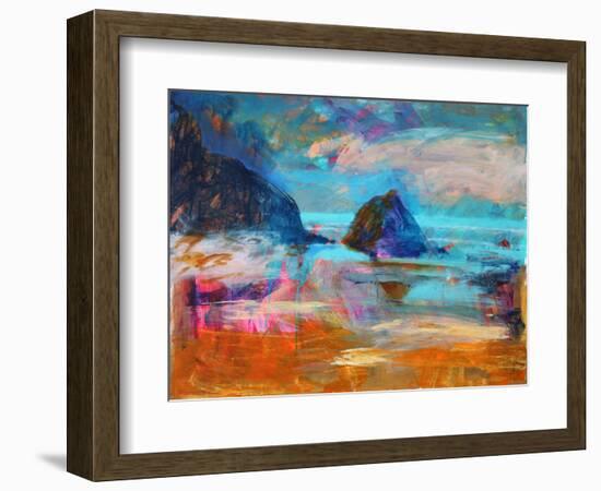 Pembroke Coast (acrylic on board, 2021)-Paul Powis-Framed Giclee Print