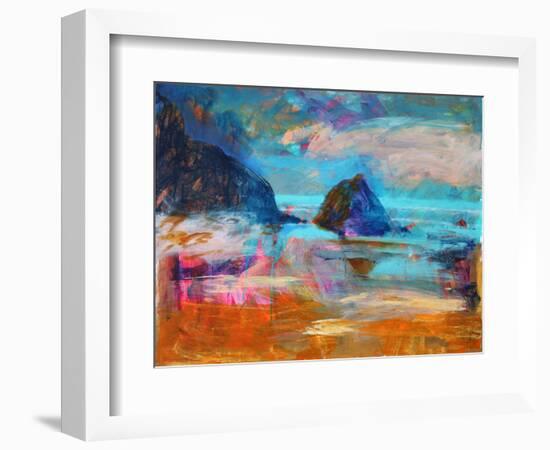 Pembroke Coast (acrylic on board, 2021)-Paul Powis-Framed Giclee Print