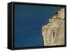 Pembrokeshire, Rockclimbing at St Nons, Pembrokeshire National Park, Wales-Paul Harris-Framed Stretched Canvas