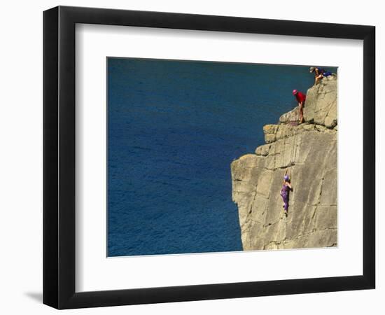 Pembrokeshire, Rockclimbing at St Nons, Pembrokeshire National Park, Wales-Paul Harris-Framed Photographic Print