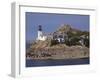 Pen Al Lann Point (Pointe De Pen-Al-Lann) Lighthouse, Carentec, Finistere, Brittany, France-David Hughes-Framed Photographic Print