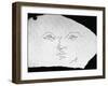 Pen and Ink Drawing of Face, Doodled on Napkin in Restuarant, by Jean Cocteau-null-Framed Photographic Print