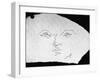 Pen and Ink Drawing of Face, Doodled on Napkin in Restuarant, by Jean Cocteau-null-Framed Photographic Print