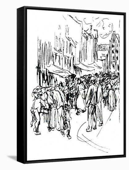Pen and Ink Study, C19th Century-Max Liebermann-Framed Stretched Canvas
