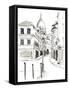 Pen & Ink Travel Studies IV-Ethan Harper-Framed Stretched Canvas