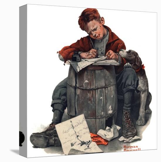 "Pen Pals", January 17,1920-Norman Rockwell-Stretched Canvas