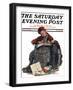 "Pen Pals" Saturday Evening Post Cover, January 17,1920-Norman Rockwell-Framed Giclee Print