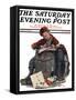 "Pen Pals" Saturday Evening Post Cover, January 17,1920-Norman Rockwell-Framed Stretched Canvas