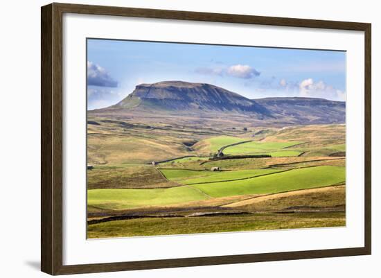 Pen Y Ghent from Above Langcliffe Near Settle, Yorkshire, England, United Kingdom, Europe-Mark Sunderland-Framed Photographic Print