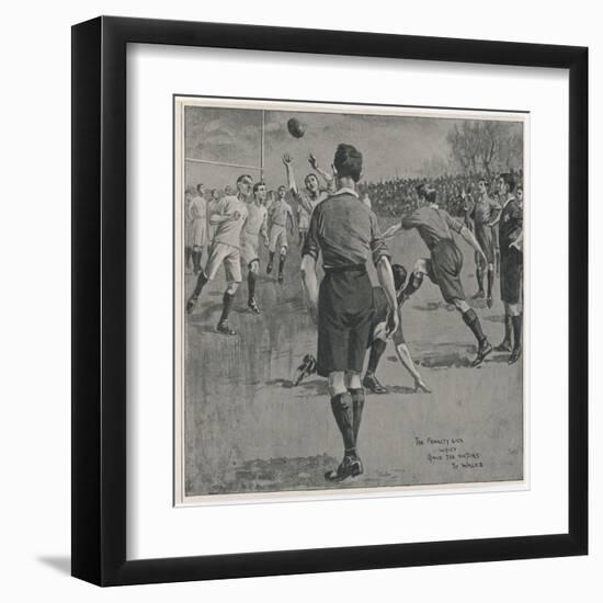 Penalty Kick Sails Between the Posts Giving Wales a 9-8 Victory Over England-null-Framed Art Print