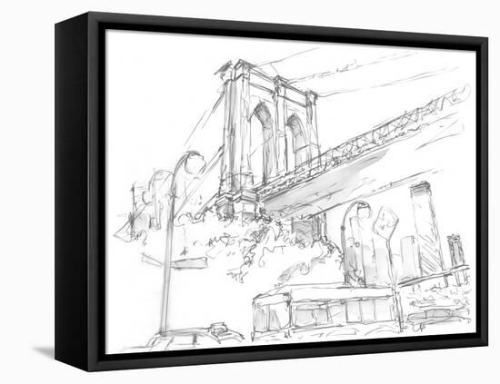 Pencil Cityscape Study I-Ethan Harper-Framed Stretched Canvas