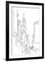 Pencil Cityscape Study III-Ethan Harper-Framed Art Print