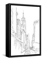 Pencil Cityscape Study III-Ethan Harper-Framed Stretched Canvas
