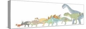 Pencil Drawing Illustrating Various Dinosaurs and their Comparative Sizes-Stocktrek Images-Stretched Canvas