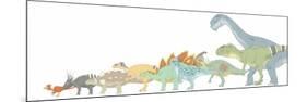 Pencil Drawing Illustrating Various Dinosaurs and their Comparative Sizes-Stocktrek Images-Mounted Premium Giclee Print