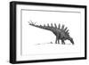 Pencil Drawing of Tuojiangosaurus Trying to Ingest Small Rocks-null-Framed Art Print