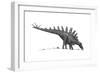 Pencil Drawing of Tuojiangosaurus Trying to Ingest Small Rocks-null-Framed Art Print